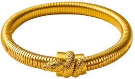 KIMTI 18k Gold Plated Women Bracelet (Snake Texture Gold Bracelet, 1)