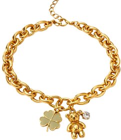 18k Gold Plated Women Bracelet (Teddy Charm Bracelet, 1)