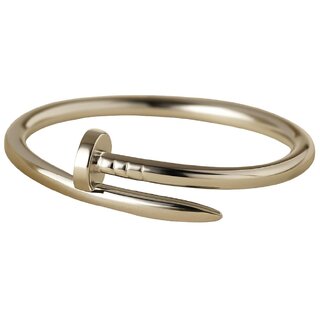 KIMTI 18k Gold Plated Women Bracelet (Nail Design Open Bangle, 1)