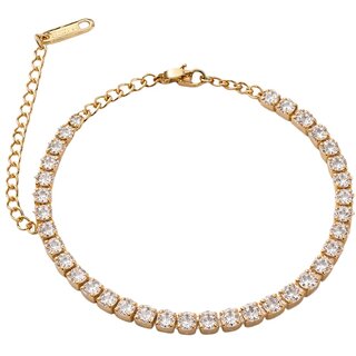 KIMTI 18k Gold Plated Women Bracelet (Crystal Glow Tennis Bracelet, 1)