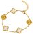 KIMTI 18k Gold Plated Clover Bracelet (Gold,White)