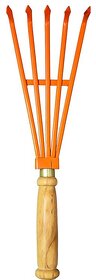 Hand Garden Cultivator with Wooden Handle / 37.5x12x4 cm, 453 gm, 1 Qty