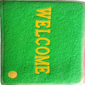 Vibrant Green Welcome Doormat - Durable Outdoor Mat with Textured Surface
