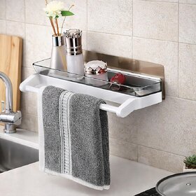 Minha Plastic Multi-use Rack, Bathroom Shelf, Soap Stand, Tumbler and Perfume Holder, Napkin  Hand Towel Holder, Bathro