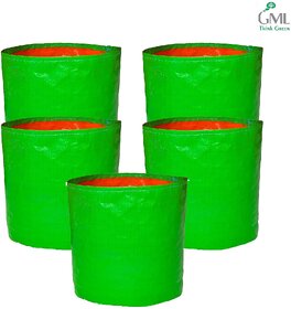 GML Grow Bags 12x12 inches, 240 GSM Strong, Terrace Gardening Vegetable Planting Bag, Pack of 5