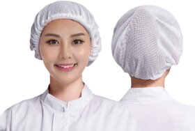 (80 Pcs) Womens White Mesh Sleep Cap Hair Cover