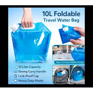10 Liters Portable Collapsible Water Storage Tank Water Container Water Carrier Lifting Bag Camping Hiking Survival Kit