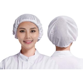 (80 Pcs) Womens White Mesh Sleep Cap Hair Cover