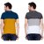 Odoky Men Color Block Round Neck Multicolor  Casual T-Shirts (Pack Of 2)