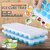 Everyday use ice moulding tray flexible silicone bottom,pop out ice cubes tray, 21 grid cavity,multicolour,pack of 2