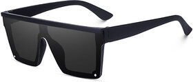UV Protection, Gradient, Polarized, Night Vision, Riding Glasses, Others Retro Square, Shield Sunglasses (Free Size) (For Men  Women, Black)
