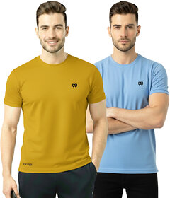 Mens Sports T-Shirt Breathable Gym Running Tee Pack of 2