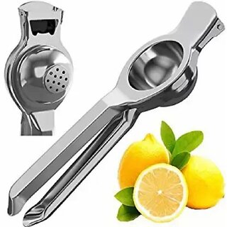 BIYANKA Pure Stainless Steel Lemon Squeezer Hand Juicer (Silver) - Pack of 1