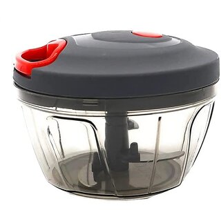 WildProducts - Plastic 450 ML Manual Vegetable Chopper with 3 Blades/Pull Chopper/Vegetable Cutter/Quick Chopper