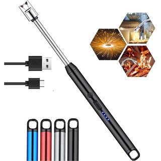 WildProducts - Plastic, Stainless Steel USB Rechargeable Plasma Arc Lighter Windproof, 360 Flexible Neck