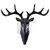 Decorative Multipurpose Self Adhesive Deer Head Hanger Hooks Black