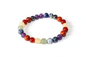 Energized Seven Chakra 8mm Bracelet  Healing Crystal Energy Jewelry