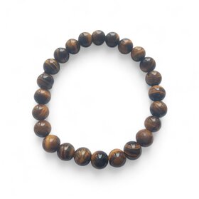 Tiger Eye Bracelet 8mm Energized  Confidence, Protection  Good Luck