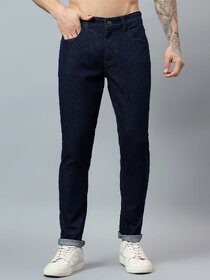 Meghz Dark Blue Slim Fit Mid Rise Ankle Length Jeans