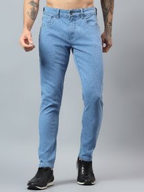 Meghz Light Blue Slim Fit Mid Rise Ankle Length Jeans