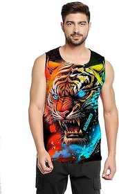 Blacksmith Rageborn Tiger Printed Sleeeveless Sando Tank top Gym  Street wear for Men