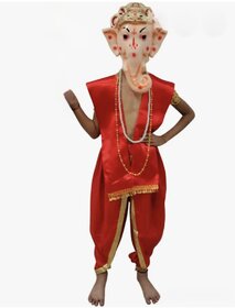Ganesh ji or Ganpati Red colour Full Costume ganesh chaturthi Festival theme fancy dress costume
