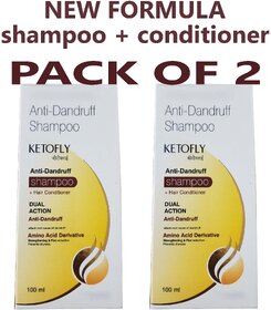ANTIDANDRUFF KETOFLY SHAMPOO + Conditioner 100ml PACK OF 2