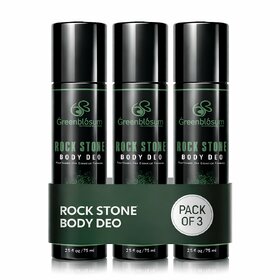 Greenblsum Rock Stone Body Deo for Men  Women, Long Lasting Fragrance (75ml Each) - Pack of 3