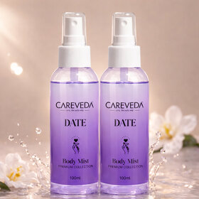 Careveda Date Body Mist 100Ml | Long Lasting Fresh Fragrance Body Spray | Refreshing & Hydrating Perfume Mist For Women | Premium Collection | 100Ml, Set Of 2