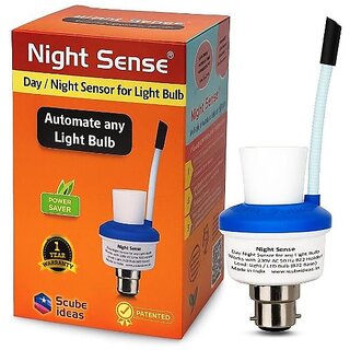 Day Night Sensing Holder for LED Light Bulb  Automatic Dusk to Dawn Bulb Adapter  Not Motion Sensor  Night Sense