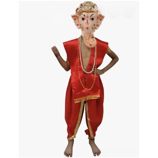 Ganesh ji or Ganpati Red colour Full Costume ganesh chaturthi Festival theme fancy dress costume