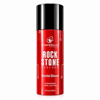 Greenblsum Rock Stone Body Deo - Crystal Bloom (150ml)  Evergreen Long Lasting Fragrance for Men  Women
