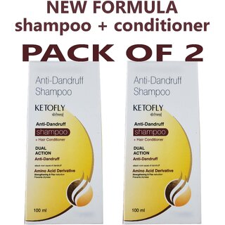 ANTIDANDRUFF KETOFLY SHAMPOO + Conditioner 100ml PACK OF 2