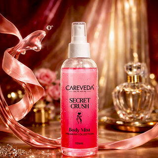 CareVeda Secret Crush Body Mist 100ml | Long Lasting Fruity Floral Fragrance | Refreshing Perfume Spray for Women | Premium Collection | 100ml