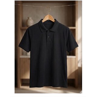 Premium Men's Solid Black Polo T-Shirt