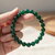 Green Jade Bracelet 8mm Energized  Luck, Harmony  Prosperity