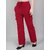 T Dot Women Red Solid Mid Rise Cargo Trouser