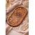 Wooden Jewelry Tray, Oval Shape, L x B x H = 10 x 5 x 0.5 Inch Floral Design, Natural Wood Finish, Organizer for Rings, Necklaces, Earrings And Snacks Serving (Round engraved 1)