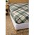 Plaid Double Fitted Bed Sheet - Green  Gray