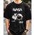 AUSK Mens Casual Printed Cotton Blend Black & Beige Summer wear Co-ords set of T-Shirt & Trakpant