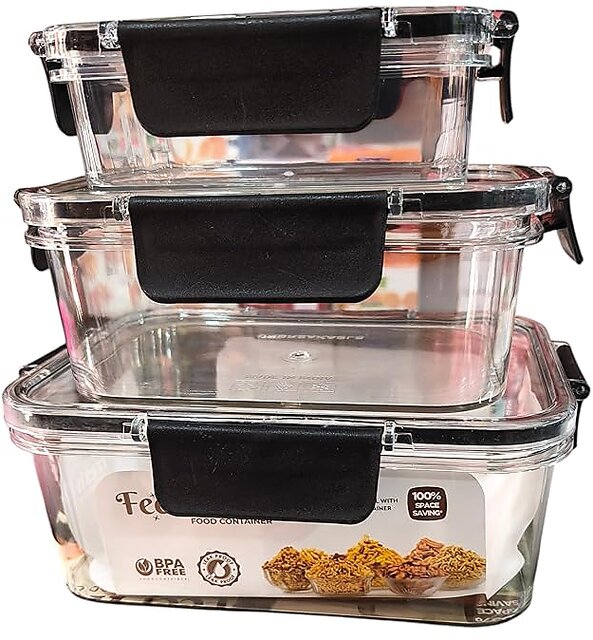 Buy Feel Fresh Airtight Food Storage Container Set, Clear, BPA-Free ...