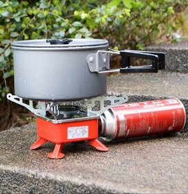 Mini Portable Square Shaped Gas Burner Camping Stove Wiyhout Cylinder NBM34 Stainless Steel Manual Gas Stove (1 Burners)