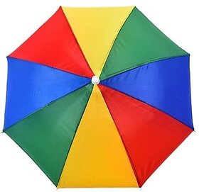 Ahina Head Mounted Umbrella Hat  Durable Rain & UV Protection for Fishing & Farming