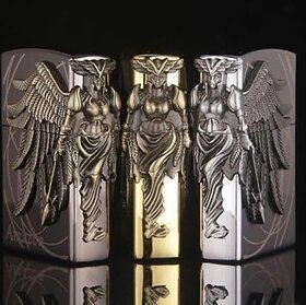 ANK Hub Premium Angel Design Shinny Pocket lighter (Pack OF 1, Multicolour)