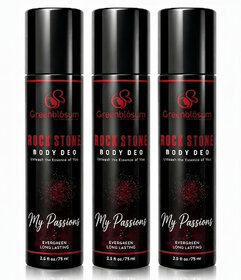 Rock Stone Body Deo for Men  Women - 75ml each (Pack of 3)  Long Lasting Fragrance  Odor