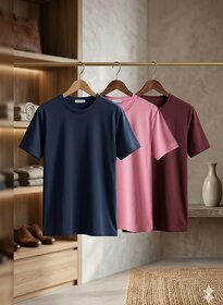 (Pack of 1) PREMIUM Mens Plain Round Neck 100% Cotton T-Shirt