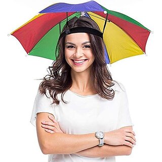 Ahina Foldable Umbrella Hat  Waterproof Hands-Free Head Umbrella for Outdoor Use