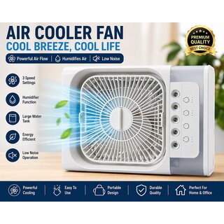 Portable Air Cooler Fan with Humidifier | 3 Speed Settings | Low Noise Mini Air Cooler | Energy Efficient Cooling Fan with Large Water Tank for Home & Office