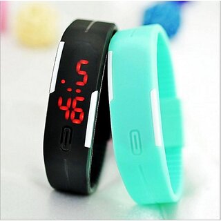 Rectangle Dial BlackGreen Mens Quartz Watch