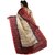 SVB Red Taffeta Paper Silk Printed Saree Without Blouse
